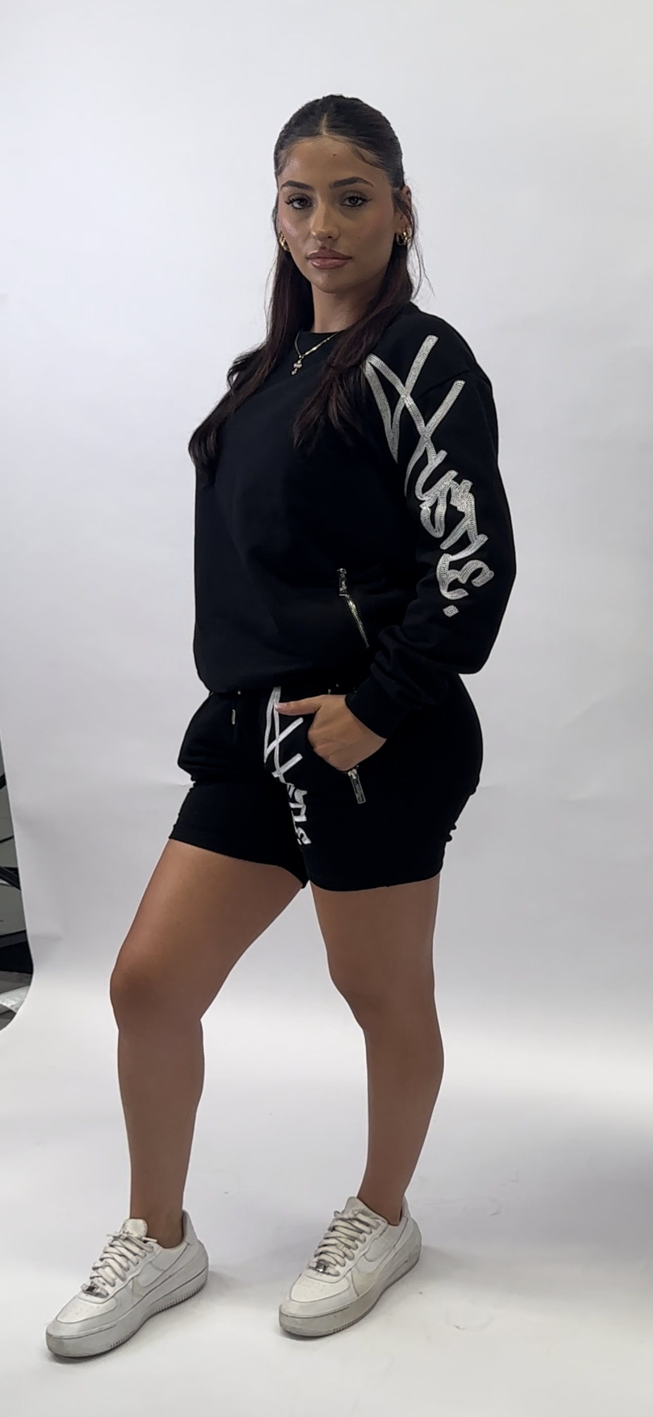 Black Script Logo Shorts